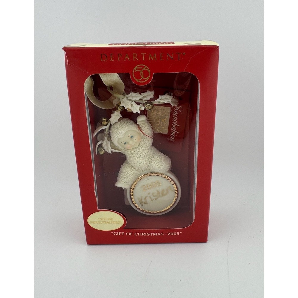 Department 56‎ Snowbabies Gift of Christmas 2005 Ornament Personalized Kristen